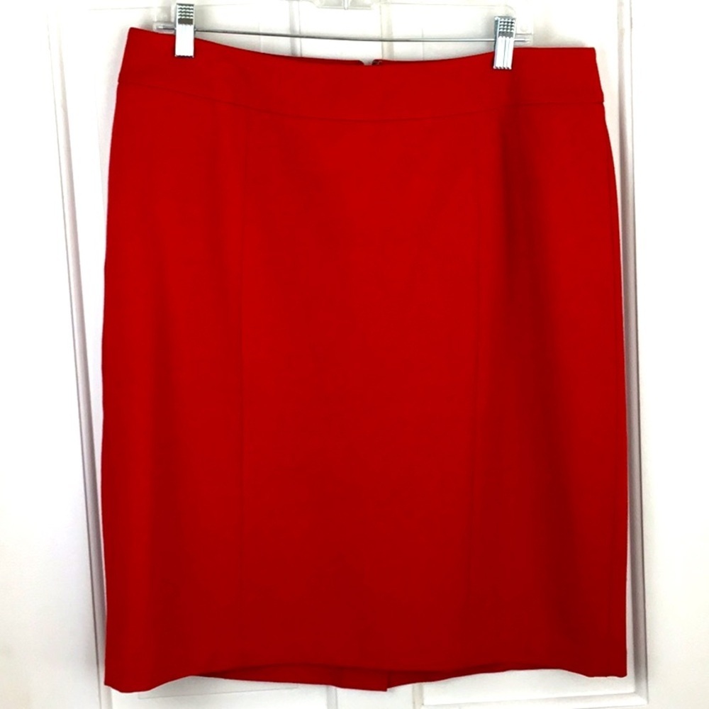 Talbots Red Pencil Skirt 12W Rayon Blend Classic Holiday New
